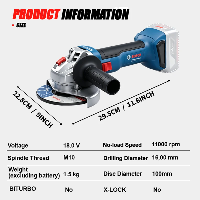 BOSCH GWS 18V-8 Cordless Angle - Power Tools Professional ulasan dan harga
