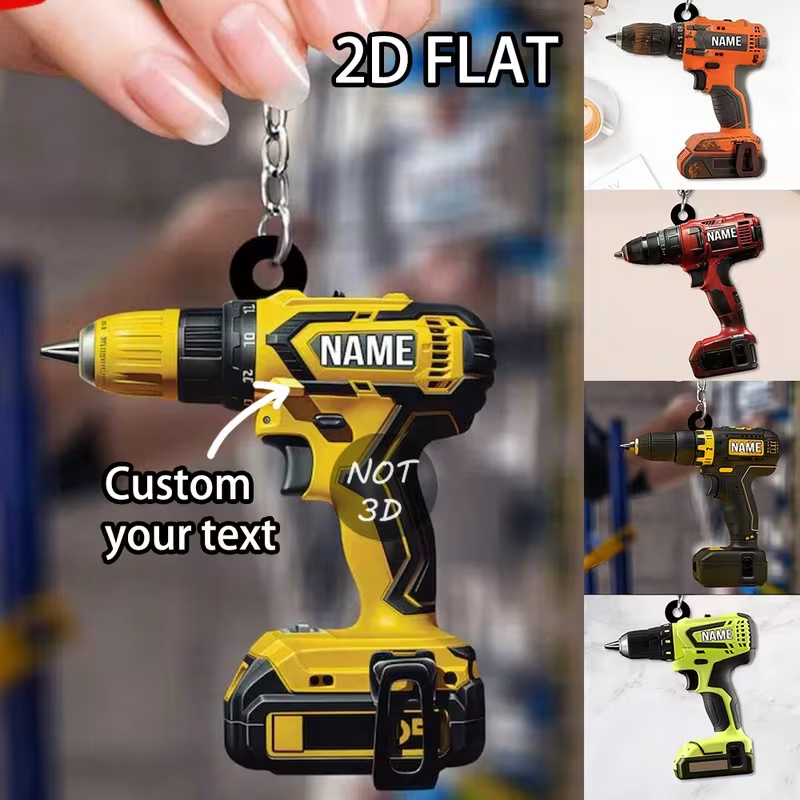 Custom Name Power Drill Keycha - Power Tools With Names ulasan dan harga